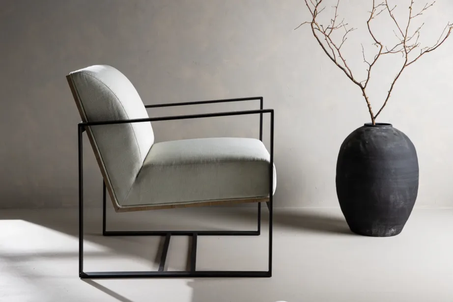 Kansas tugitool murdvalge polüesterlinase katte ja musta terasraamiga, 18048-200 – 10