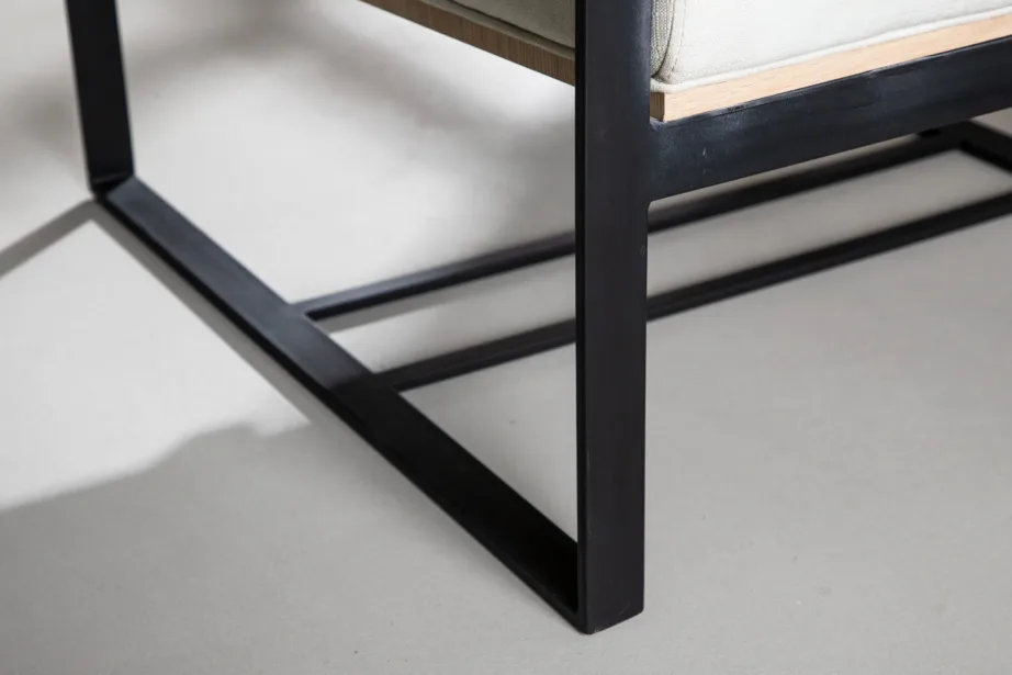 Kansas tugitool murdvalge polüesterlinase katte ja musta terasraamiga, 18048-200 – 12