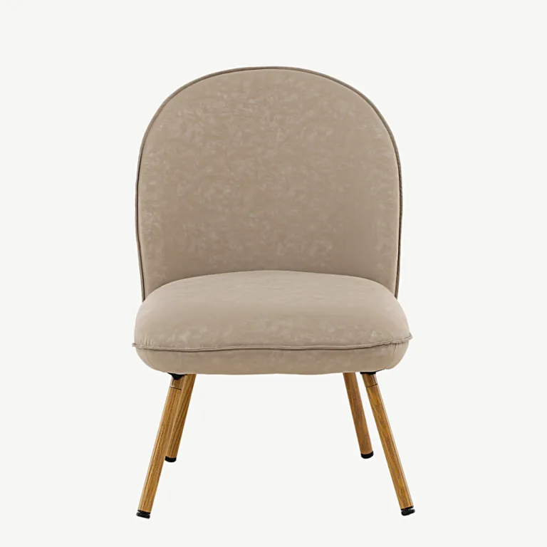Beež PU-kattega lounge-tool Polar tammepuidu imitatsiooniga terasjalgadel - 18048-211