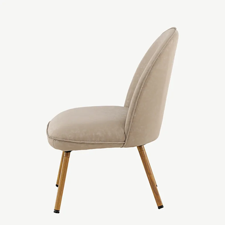 Beež PU-kattega lounge-tool Polar tammepuidu imitatsiooniga terasjalgadel - 18048-211