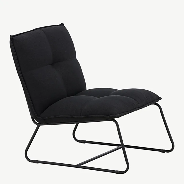 Madison lounge-tugitool musta polüesterlinaga, terasraamil - 18048-240