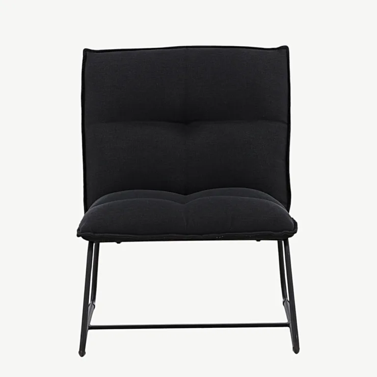 Madison lounge-tugitool musta polüesterlinaga, terasraamil - 18048-240