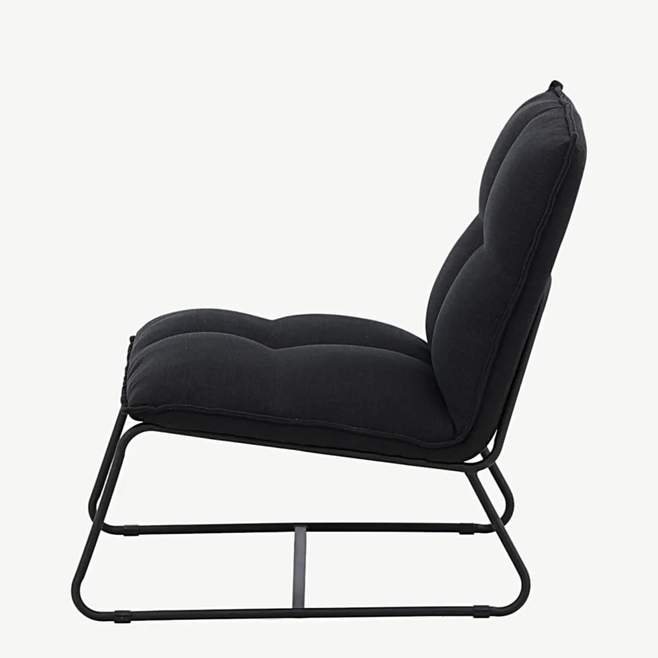 Madison lounge-tugitool musta polüesterlinaga, terasraamil, 18048-240 – 7