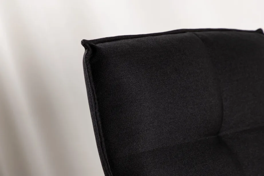 Madison lounge-tugitool musta polüesterlinaga, terasraamil, 18048-240 – 9