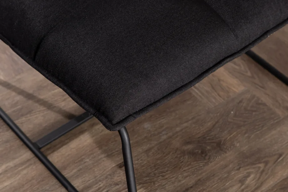 Madison lounge-tugitool musta polüesterlinaga, terasraamil, 18048-240 – 10