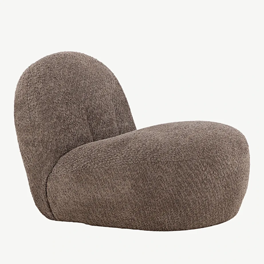 Pruunist buklee-kangast lounge-tugitool Omaha – põhjamaine disain, 18048-293 – 3