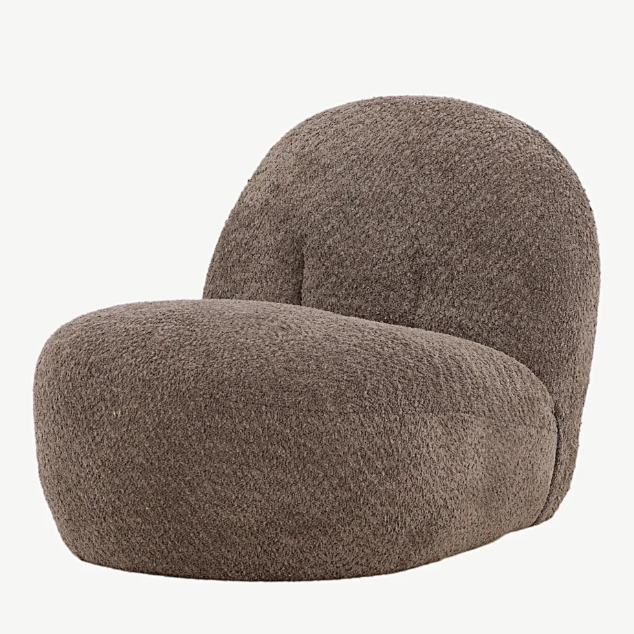 Pruunist buklee-kangast lounge-tugitool Omaha – põhjamaine disain, 18048-293 – 5