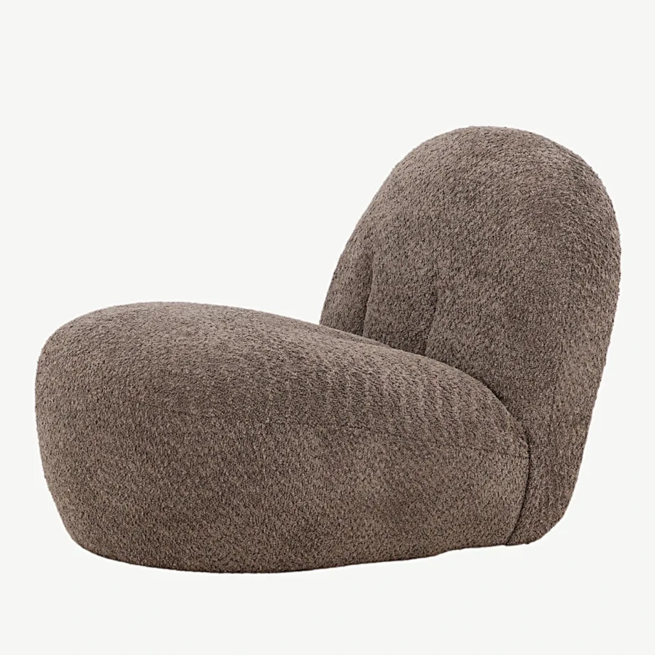 Pruunist buklee-kangast lounge-tugitool Omaha – põhjamaine disain, 18048-293 – 6