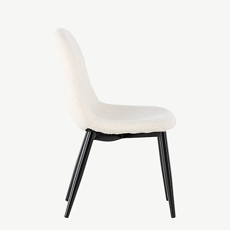 Polar laste söögitool valge bukleekangaga, mustade terasjalgadega, 18061-101 – 2