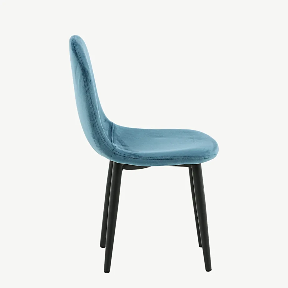 Sinisest sametist lastetool Polar Kids, mustad metalljalad, 18061-887 – 2