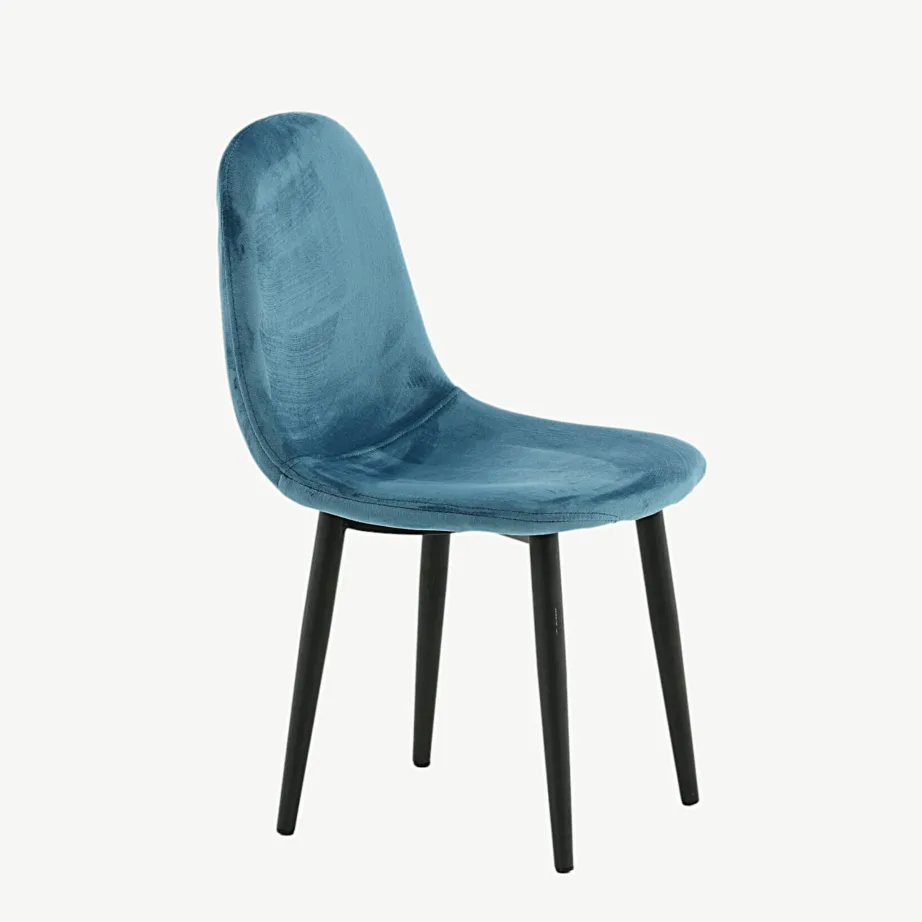 Sinisest sametist lastetool Polar Kids, mustad metalljalad, 18061-887 – 3