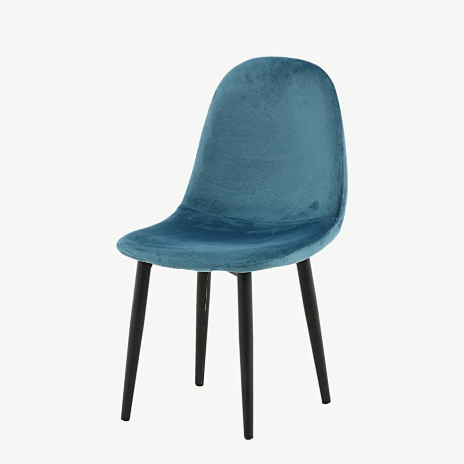 Sinisest sametist lastetool Polar Kids, mustad metalljalad, 18061-887 – 5