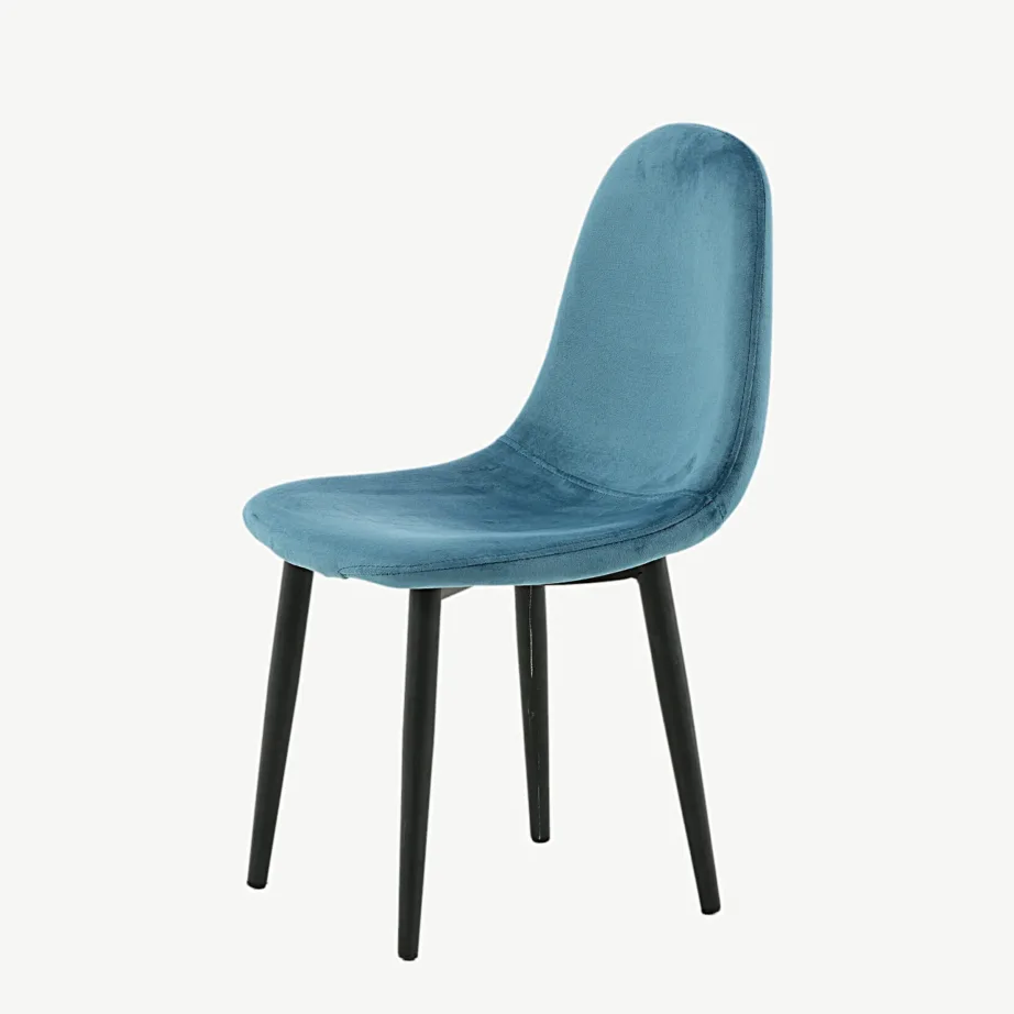 Sinisest sametist lastetool Polar Kids, mustad metalljalad, 18061-887 – 6