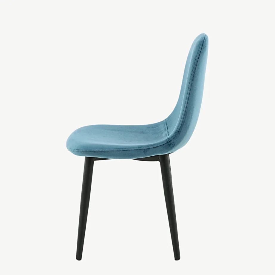 Sinisest sametist lastetool Polar Kids, mustad metalljalad, 18061-887 – 7