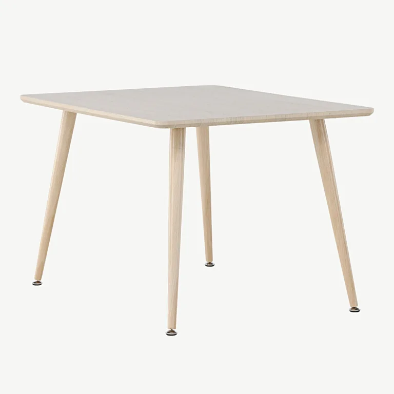 Valge peitsiga laste söögilaud Polar, MDF (80 × 60 cm) - 18064-130