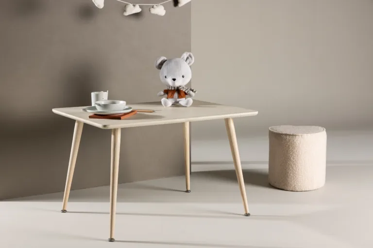 Valge peitsiga laste söögilaud Polar, MDF (80 × 60 cm) - 18064-130