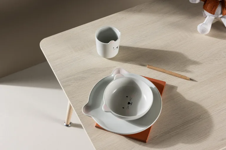 Valge peitsiga laste söögilaud Polar, MDF (80 × 60 cm) - 18064-130