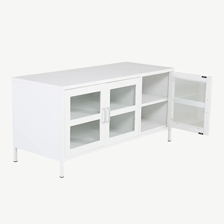 Valge klaasustega terasest TV-alus Acero, 18065-201 – 3