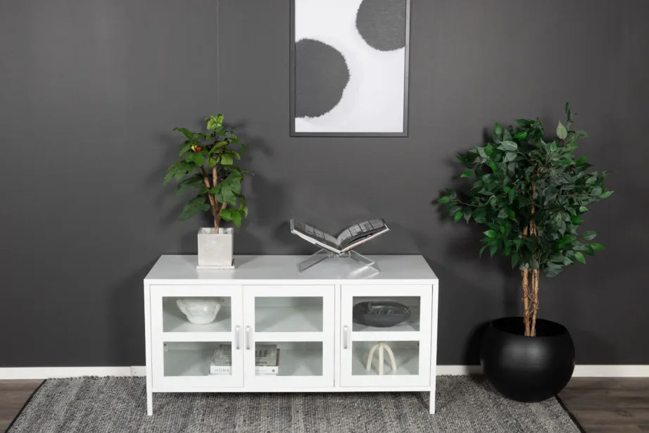 Valge klaasustega terasest TV-alus Acero, 18065-201 – 6