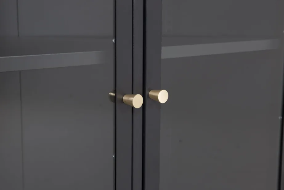 Must klaasustega teraskapp Bakal, industriaalne disain, 85 × 40 × 85 cm, 18067-208 – 5