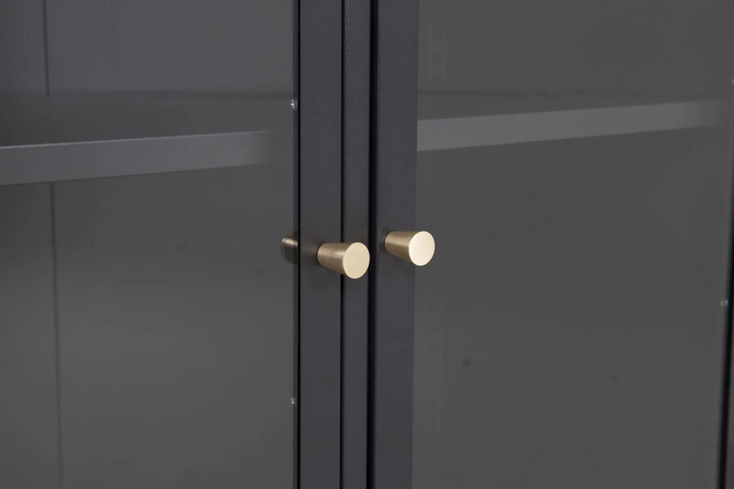 Must klaasustega teraskapp Bakal, industriaalne disain, 85 × 40 × 85 cm - 18067-208