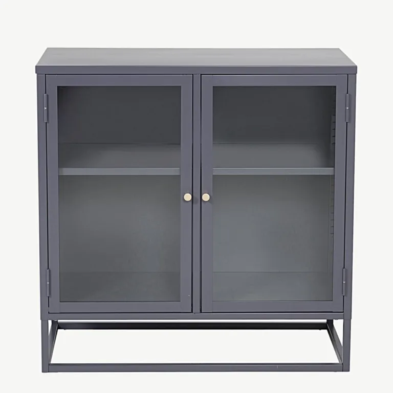 Helehall terasest klaasustega vitriinkapp Bakal (85x40x85 cm) - 18068-205