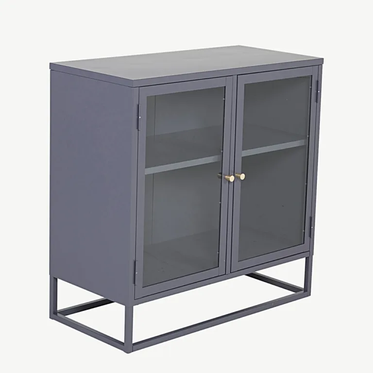 Helehall terasest klaasustega vitriinkapp Bakal (85x40x85 cm) - 18068-205