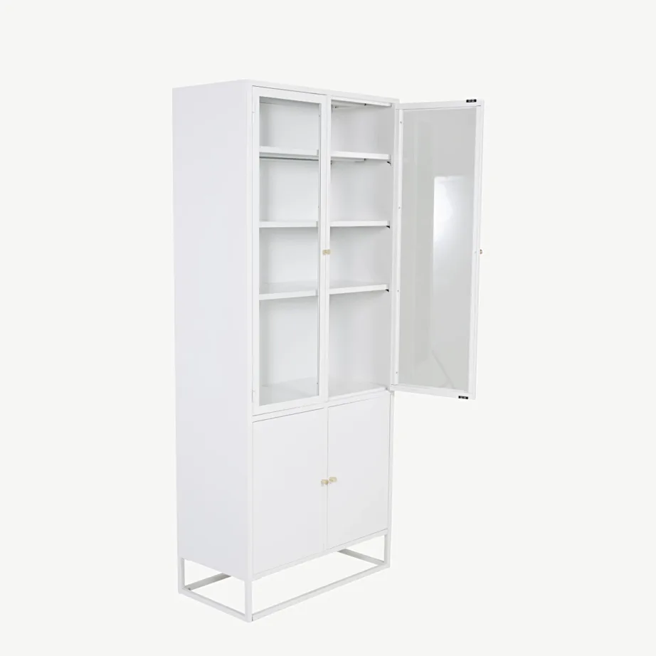 Valgest terasest vitriinkapp klaasuste ja riiulitega Bakal, 18069-201 – 3