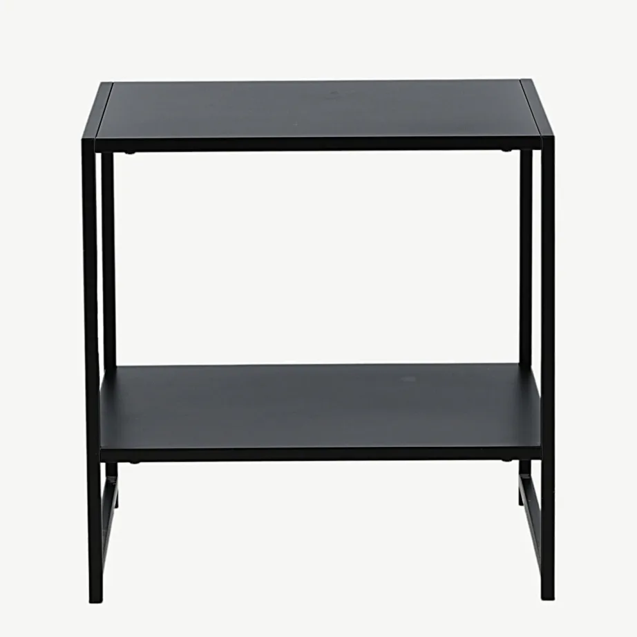 Mustast terasest minimalistlik abilauaga laud Staal (riiuliga, 50×50 cm), 18073-208 – 4