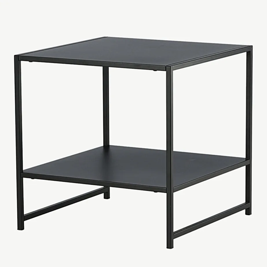 Mustast terasest minimalistlik abilauaga laud Staal (riiuliga, 50×50 cm), 18073-208 – 5