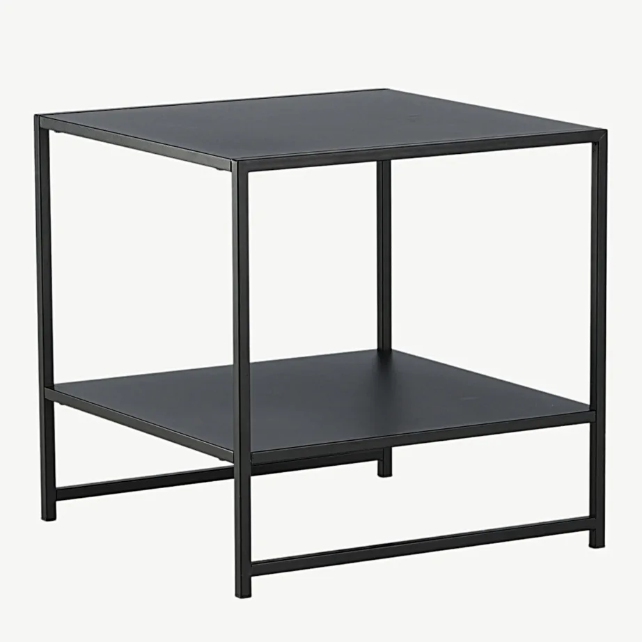 Mustast terasest minimalistlik abilauaga laud Staal (riiuliga, 50×50 cm), 18073-208 – 6