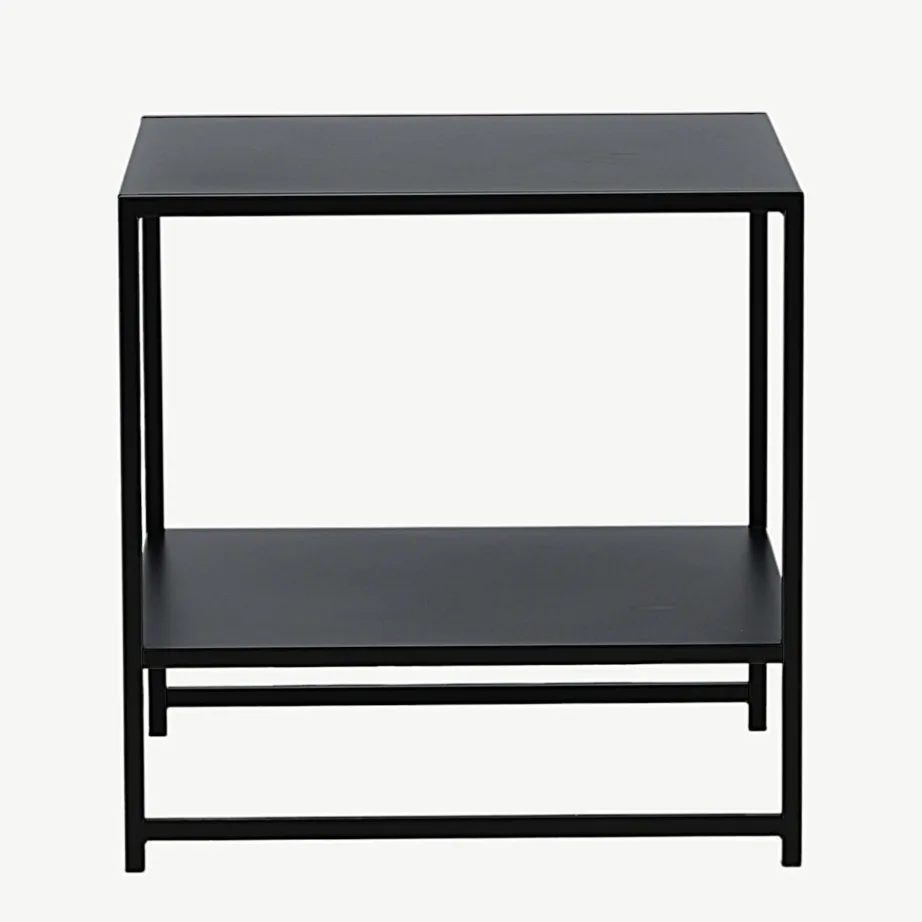 Mustast terasest minimalistlik abilauaga laud Staal (riiuliga, 50×50 cm), 18073-208 – 7