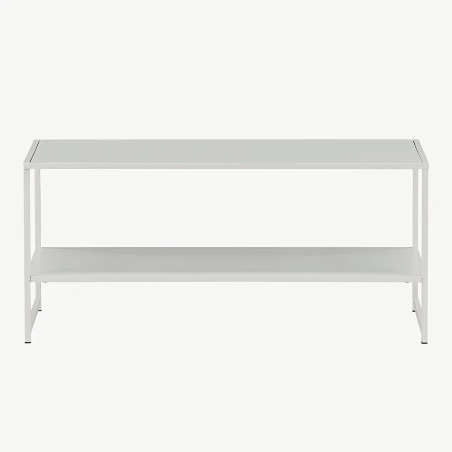 Valge terasdiivanilaud Staal kahe riiuliga, 18074-201 – 4