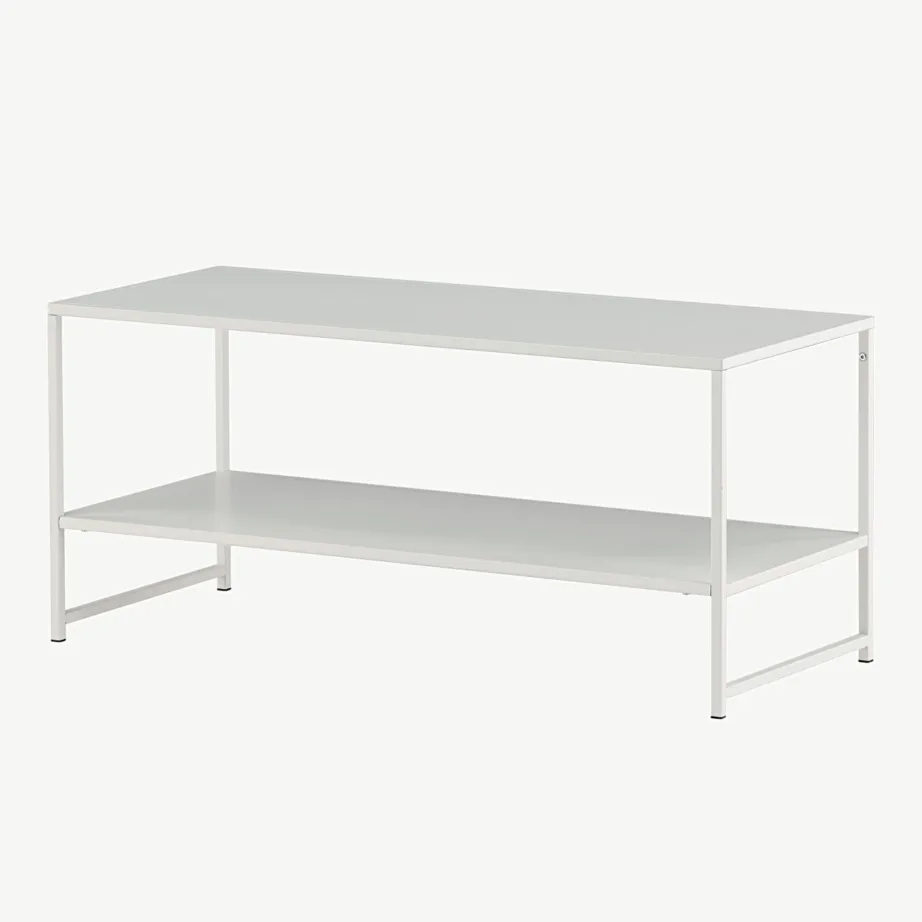 Valge terasdiivanilaud Staal kahe riiuliga, 18074-201 – 5