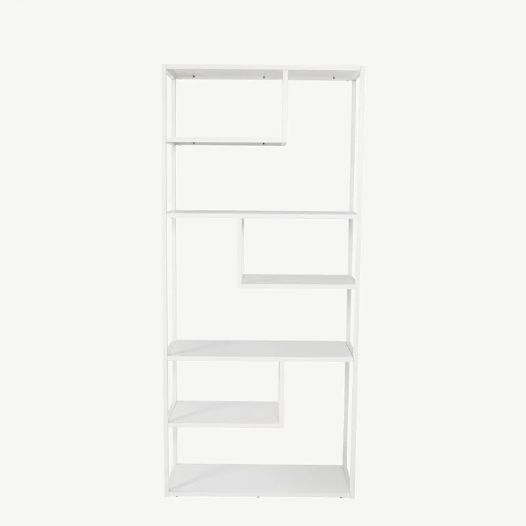 Valgest metallist raamaturiiul Staal, 85×188 cm - 18076-201