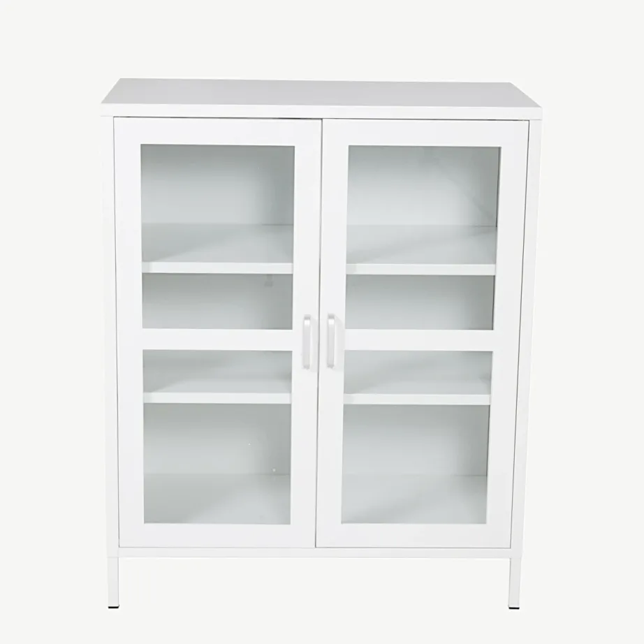 Valge klaasustega teraskapp Acero, madal (97×80 cm), 18077-201 – 2