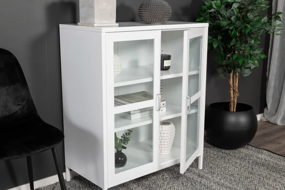 Valge klaasustega teraskapp Acero, madal (97×80 cm), 18077-201 – 7