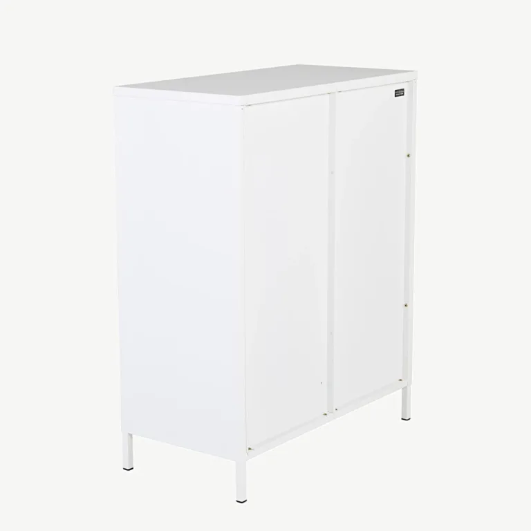 Valge klaasustega madal teraskapp Bakali (80 × 40 × 100 cm) - 18078-201