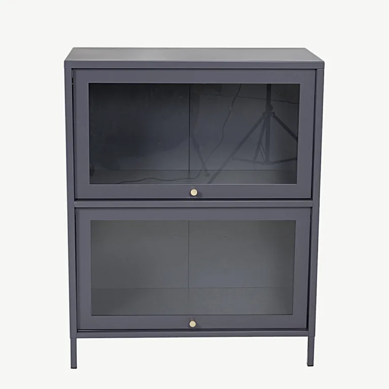 Helehall metallvitriinkapp klaasustega Bakal, 80x40x100 cm - 18078-205