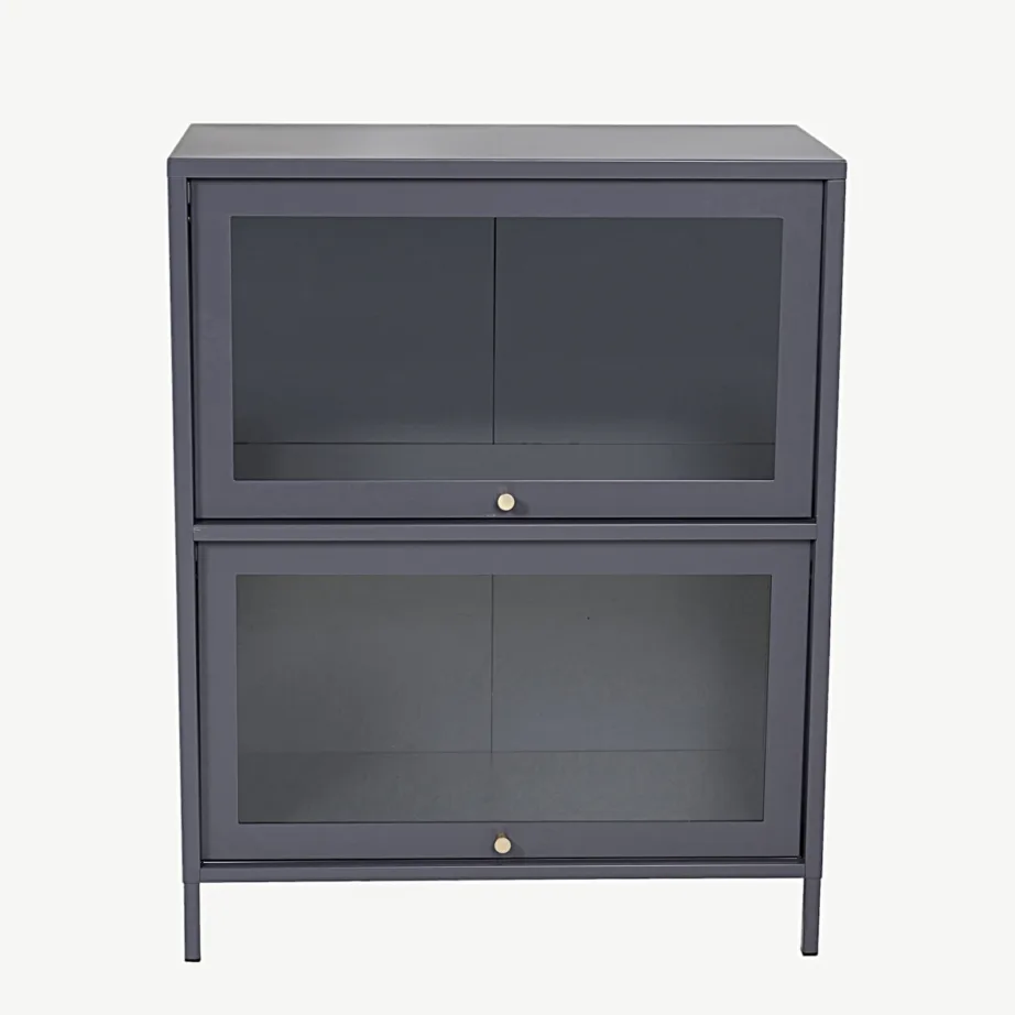 Helehall metallvitriinkapp klaasustega Bakal, 80x40x100 cm, 18078-205 – 3