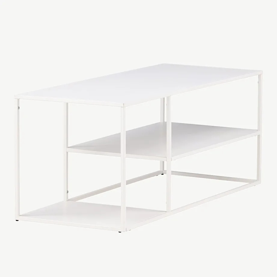 Valgest terasest Staal kohvilaud kolme riiuliga, 18081-201 – 3