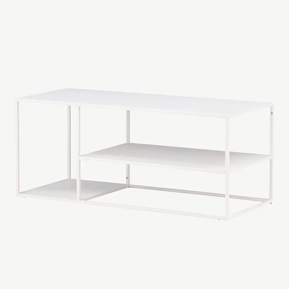 Valgest terasest Staal kohvilaud kolme riiuliga, 18081-201 – 5