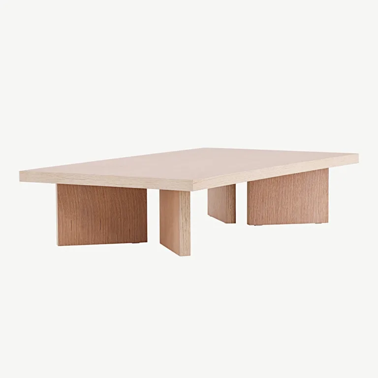 Bassholmeni diivanilaud, valgeks peitsitud MDF, 80 × 140 cm - 18094-130