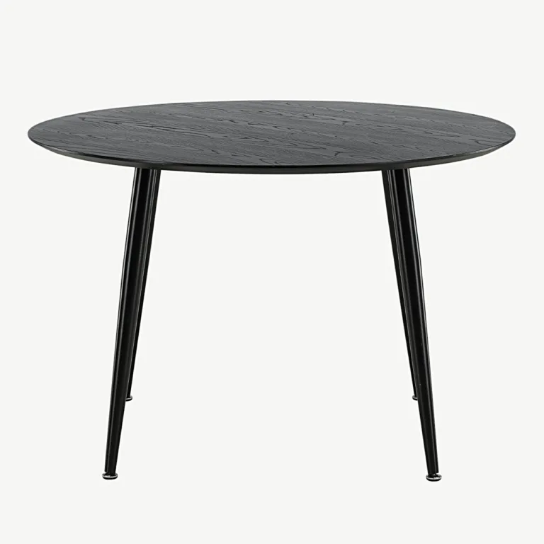 Ümmargune söögilaud Dipp, must MDF ja terasjalad, ø115 cm - 18101-888