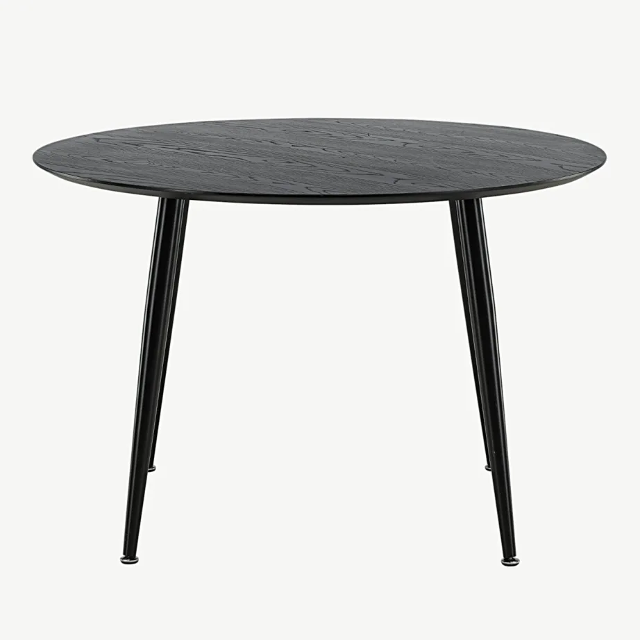 Ümmargune söögilaud Dipp, must MDF ja terasjalad, ø115 cm, 18101-888 – 2
