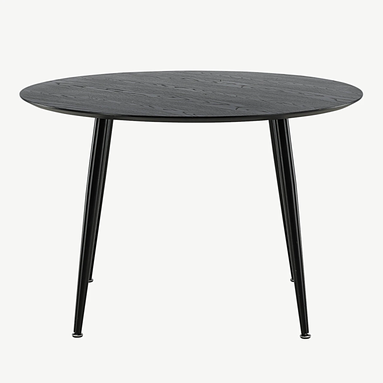 Ümmargune söögilaud Dipp, must MDF ja terasjalad, ø115 cm - 18101-888