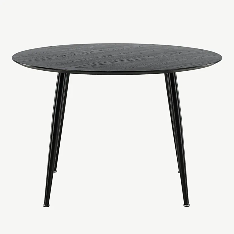 Ümmargune söögilaud Dipp, must MDF ja terasjalad, ø115 cm - 18101-888