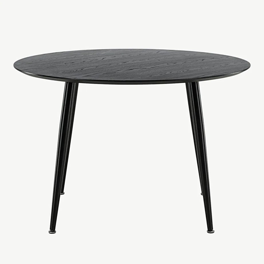 Ümmargune söögilaud Dipp, must MDF ja terasjalad, ø115 cm, 18101-888 – 3