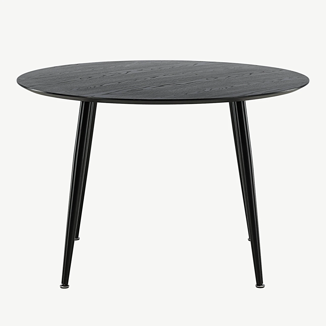 Ümmargune söögilaud Dipp, must MDF ja terasjalad, ø115 cm - 18101-888
