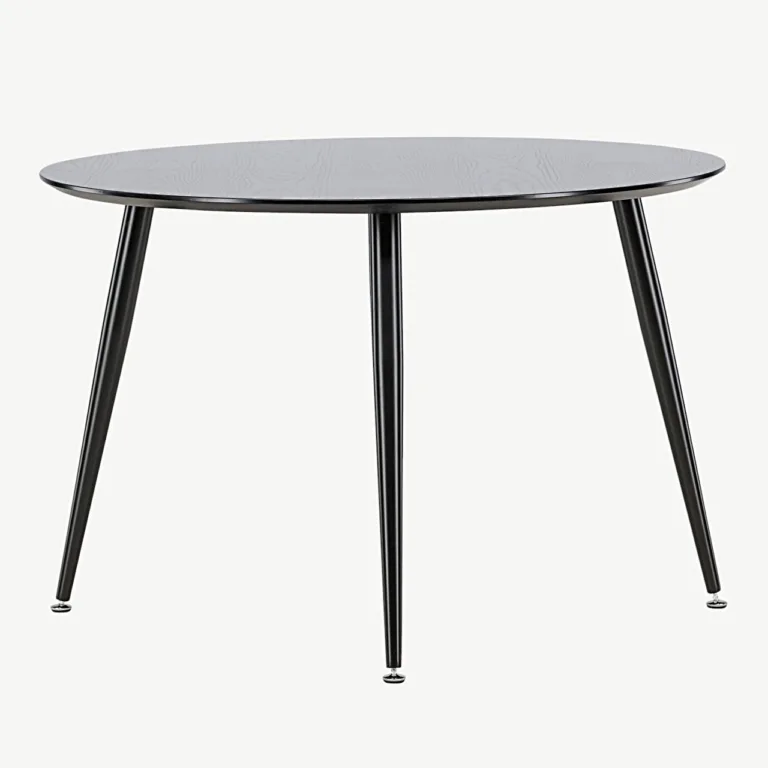 Ümmargune söögilaud Dipp, must MDF ja terasjalad, ø115 cm - 18101-888